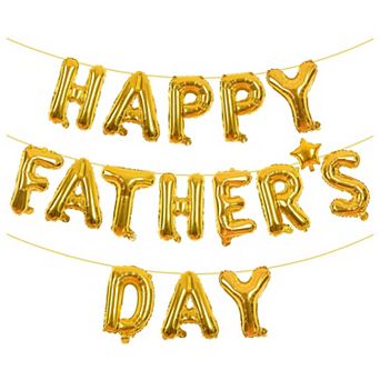 Gold Fathers Day Balloon Banner