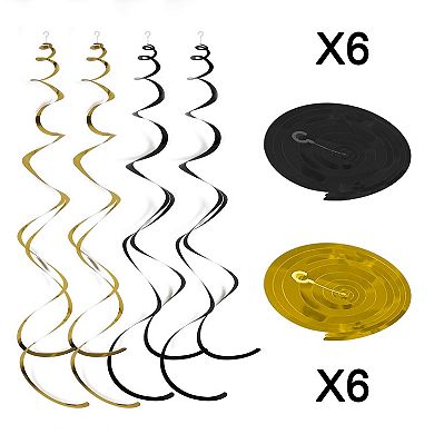36pc Dad Party Hanging Swirls