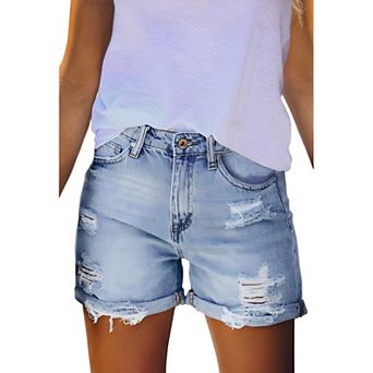 Trendy Ripped Denim Shorts