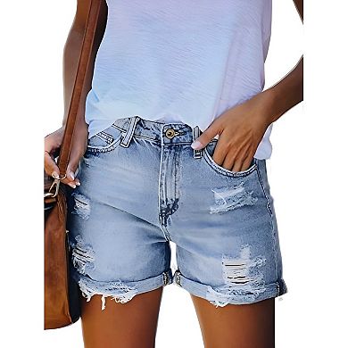 Trendy Ripped Denim Shorts