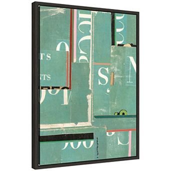 Typography Green FC by Felicia Dadak Framed Canvas Wall Art Print