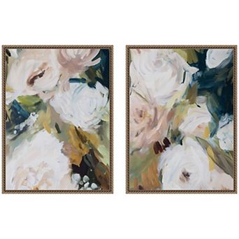 Sepia Florals III 2 pc Framed Canvas Wall Art Set by Amy Lighthall
