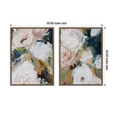 Sepia Florals III 2 Piece Framed Canvas Wall Art Set by Amy Lighthall