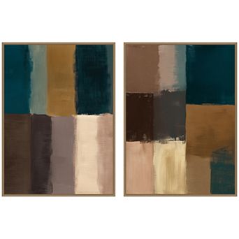 Stacked 2 pc Framed Canvas Wall Art Set by Amy Lighthall