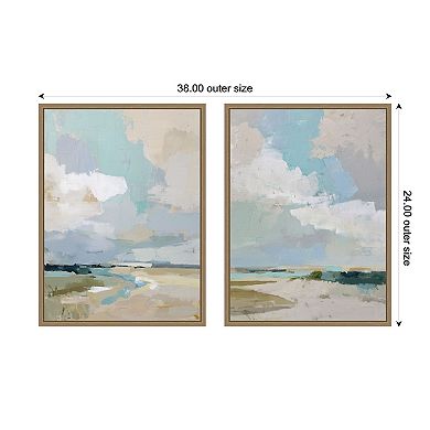 Oceanside I & II 2 Piece Framed Canvas Wall Art Set by Amy Lighthall