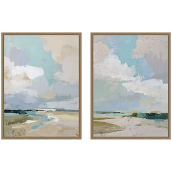 Oceanside I & II 2 pc Framed Canvas Wall Art Set by Amy Lighthall