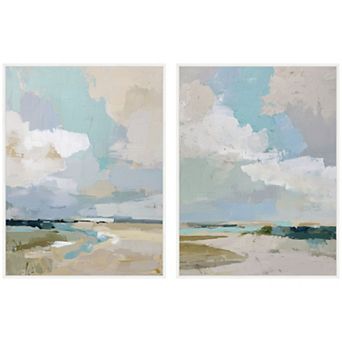 Oceanside I & II 2 pc Framed Canvas Wall Art Set by Amy Lighthall