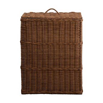 Joseph Rectangular Woven Resin Wicker Laundry Hamper - 17.3" x 13.8" x 23.6" - Espresso Brown