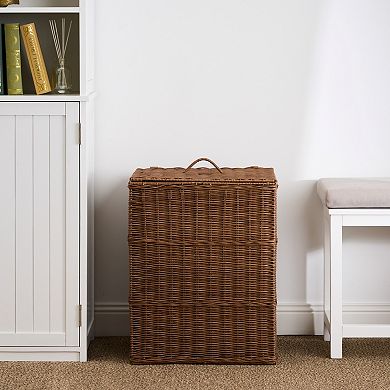Joseph Rectangular Woven Resin Wicker Laundry Hamper - 17.3" x 13.8" x 23.6" - Espresso Brown