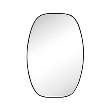 Black Metal Framed 24x36 in Oval Vanity Bathroom Mirror,Vertical or Horizontal Wall Mount