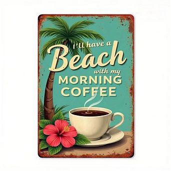 8x12 Inch Vintage Retro Aluminum Sign for Kitchen