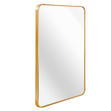 30x40 Inch Gold Metal Framed Rectangular Bathroom Wall Mirror