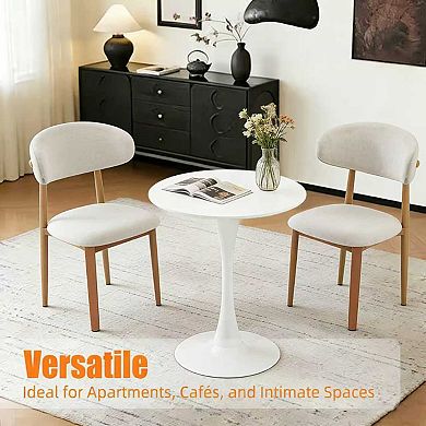 Modern White Round Dining Table 24 Inch for Home Kitchen