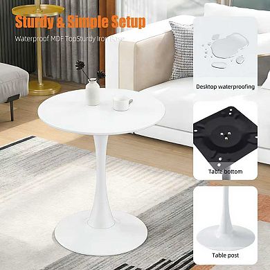 Modern White Round Dining Table 24 Inch for Home Kitchen