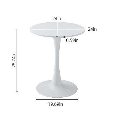 Modern White Round Dining Table 24 Inch for Home Kitchen