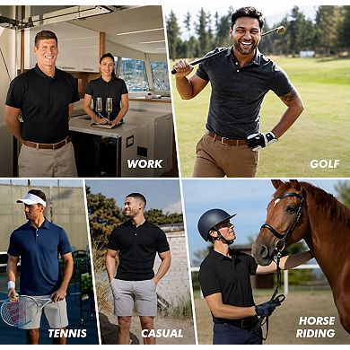5-Pack Quick-Dry Polo Shirts for Men