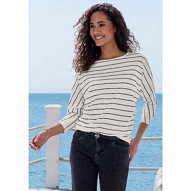 Lascana Women's Striped 3/4 Sleeve Top