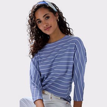 Lascana Women's Striped 3/4 Sleeve Top