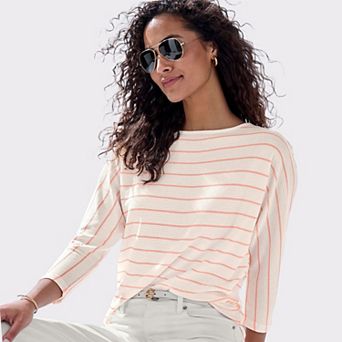 Lascana Women's Striped 3/4 Sleeve Top
