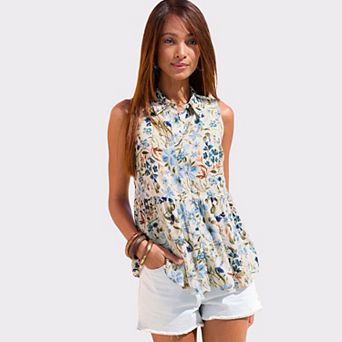 Lascana Women's Sleeveless Button Down Blouse