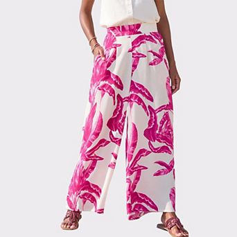 Lascana Women's Tropical Print Wide Leg Pants
