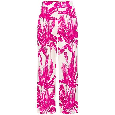 Lascana Women's Tropical Print Wide Leg Pants