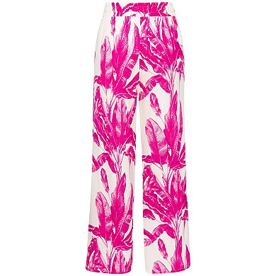 Lascana Women's Tropical Print Wide Leg Pants