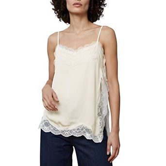 Side Split Flowy Lace Tank Top