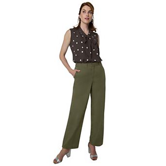 Jessica London Women's Plus Size Stretch Poplin Wide-Leg Trouser