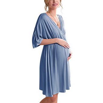 Ekouaer Labor Delivery Hospital Gown 2 Pack Maternity Dress Nursing Nightgown