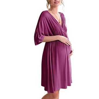 Ekouaer Labor Delivery Hospital Gown 2 Pack Maternity Dress Nursing Nightgown
