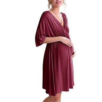 Ekouaer Labor Delivery Hospital Gown 2 Pack Maternity Dress Nursing Nightgown
