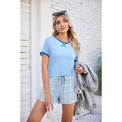 Ekouaer Womens Pajama Set Casual Short Set