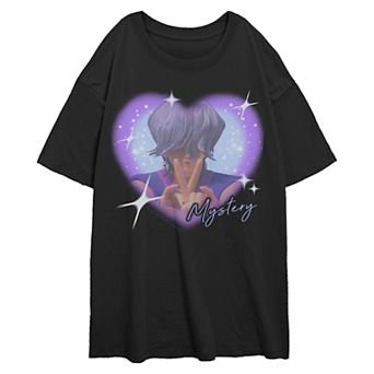Juniors' K-Pop Demon Hunters Saja Boys Mystery Heart Oversized Graphic Tee