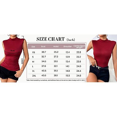 Zeagoo Women's Mock Neck Slim Fitted Sleeveless Tops Stretchy Basic Casual Layer Tee Shirts