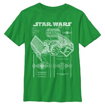 Boys 6-20 Star Wars Tie Fighter Blueprint Graphic Tee