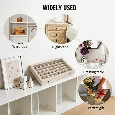 Splendid Frame Velvet Jewelry Tray 48 Compartments