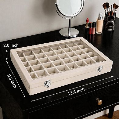 Splendid Frame Velvet Jewelry Tray 48 Compartments