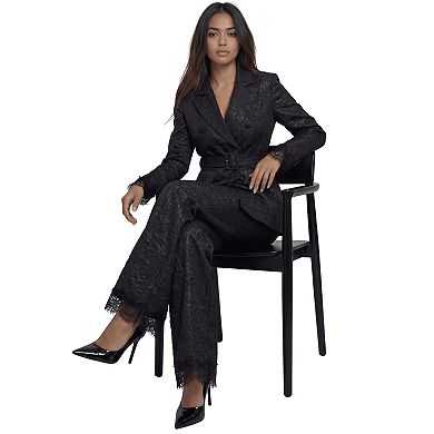 The Maison Jacquard Lace-Trim Trousers