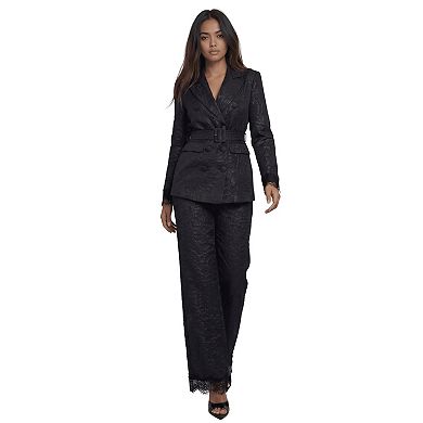 The Maison Jacquard Lace-Trim Trousers