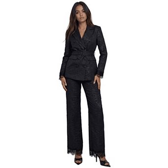 The Maison Jacquard Lace-Trim Trousers