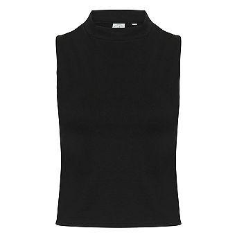 Skinni Fit Womens/Ladies High Neck Crop Sleeveless Vest Top