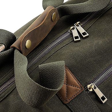 Quadra Heritage Leather Accented Waxed Canvas Holdall