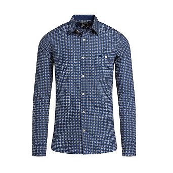 Raging Bull Mens Geometric Long-Sleeved Shirt
