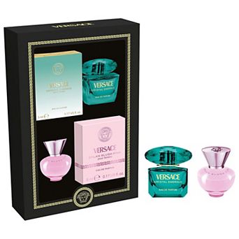 Versace Mini Crystal Emerald and Blush Pink Duo Perfume Gift Set