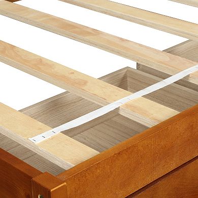 Pnronnc Twin Size Platform Bed with 3 Drawers Solid Wood Storage Bed Frame