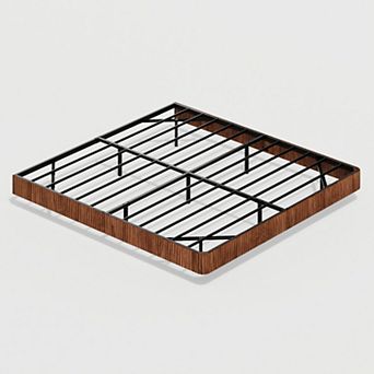 Pnronnc Floating Bed Frame with LED Lights Wave Wood Platform Bed with Metal Slats