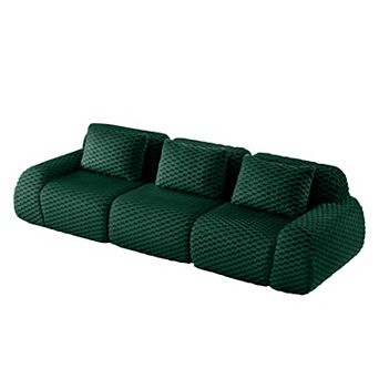 Pnronnc Modular Sectional Sofa Oversized 3-Seater Boneless Couch with Backrest Pillow