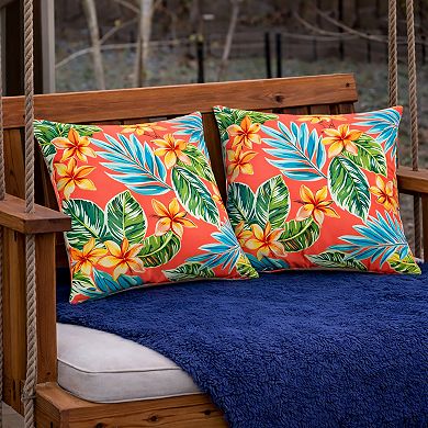 2-Pack Waterproof/Fade-Resist Outdoor Throw Pillows, 18x18", Soft Patio Covers