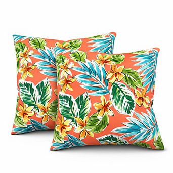 2-Pack Waterproof/Fade-Resist Outdoor Throw Pillows, 18x18", Soft Patio Covers